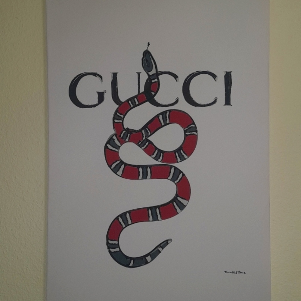 GUCCI Snake by Fairchild Paris 24"x36" Wall Art, NWT, Brand New